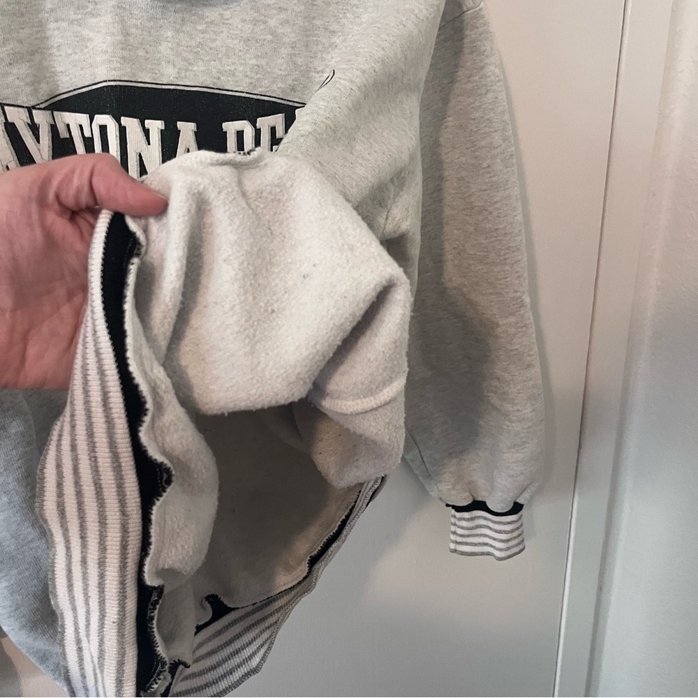 Vintage Daytona Beach Pullover Split Crewneck Sweatshirt Gray Unisex S / M - Picture 7 of 12
